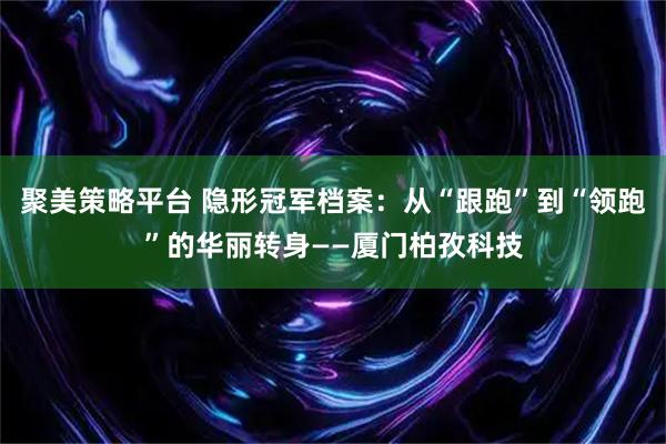 聚美策略平台 隐形冠军档案：从“跟跑”到“领跑”的华丽转身——厦门柏孜科技